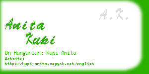 anita kupi business card